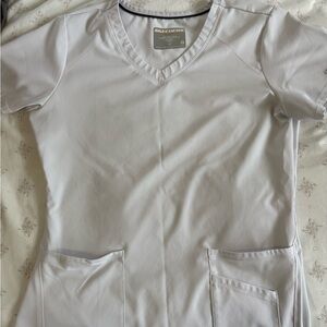 Skechers Light Gray V-Neck Scrub Top